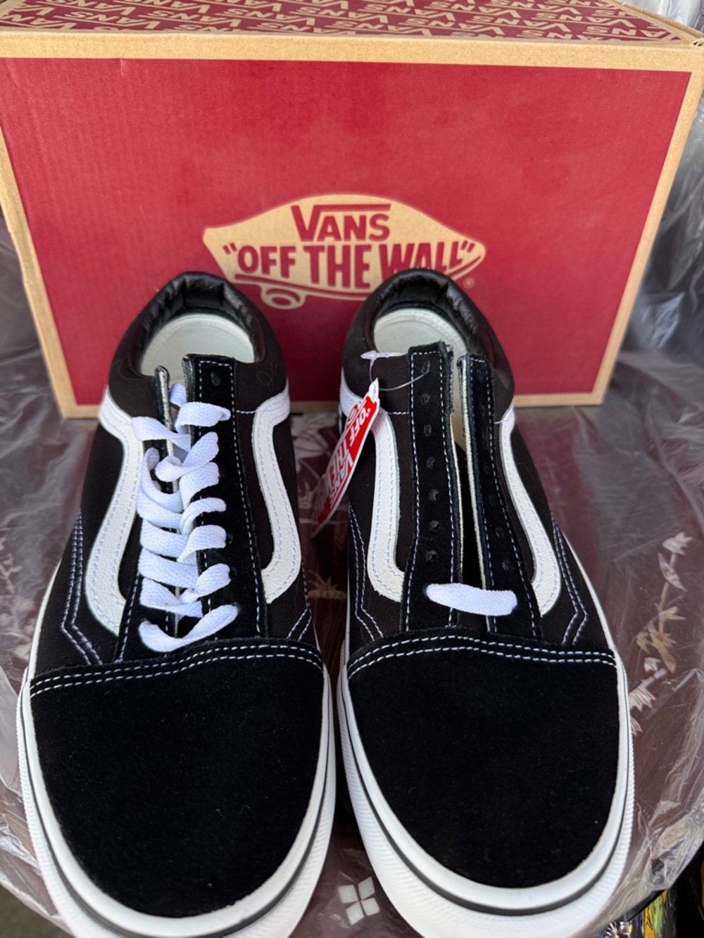 Vans Black and White Old Skool Skate Sneakers